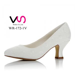 WR-172-1V 6cm Heel Height Bridal Shoes with Embroidery Lace