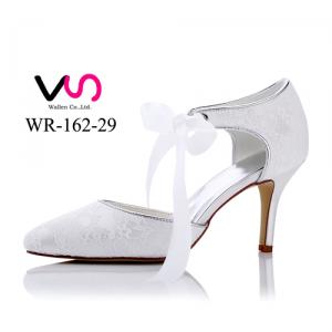WR-162-29 Lace style with ribbon bow by 8cm heel height Bridal Shoes 