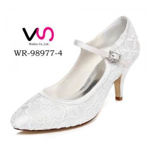 WR-98977-4 Ivory Color Lace Material Mary-Jane Wedding Bridal Shoes