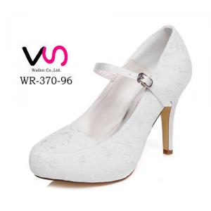 WR-370-96 10cm Heel Height With Platform Embroidery Lace Women Bridal Shoes Mary-Jane Style With Silver Buckle 