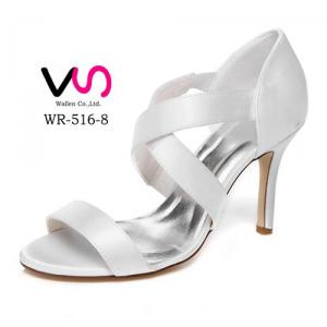 WR-516-8 9cm Heel Height without Platform Ivory Color Strap Sandal Wedding Bridal Shoes