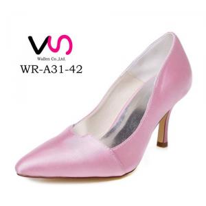 WR-A31-42 8cm Pink Color Poity Shoe Toe Pump Comfortable Women Bridal Shoes Flower Girl Shoes Bridemaid Shoes
