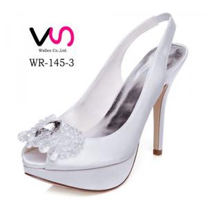 12cm High Heel White Color Crystal Wedding Bridal Shoes