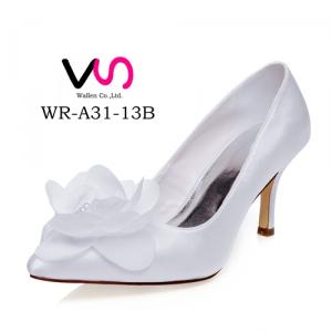 WR-A31-13B Ivory Color Elegant Style Pointy Shoe Toe Pump Women Wedding Bridal Shoes 