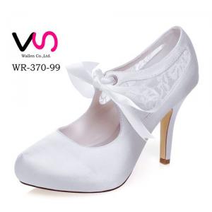 WR-370-99 10cm Heel Height With Platform Ivory Color Pump Bootie Wedding Bridal Shoes 
