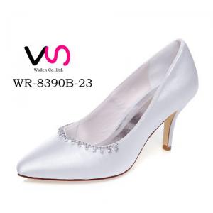 WR-8390B-23 Ivory Color Pointy Shoe Toe Closed Shoe Toe Bridal Shoes