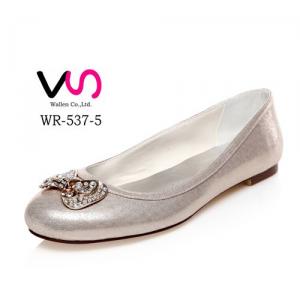 WR-537-5 Light Gold Color Flat Ballet Bridal Shoes