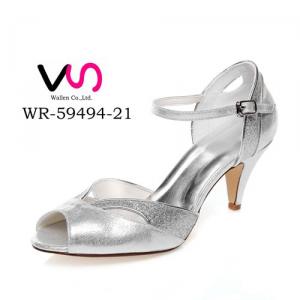 WR-59494-21 Silver Color Shinny Sansal Wedding Bridal Shoes for After Party Shoes