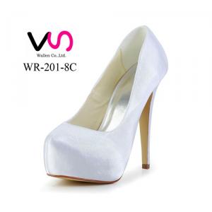 High heel 12cm simple design dyeable satin bridal shoes