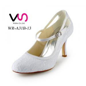 8cm middle heel Mary Jane style pump bridal shoes