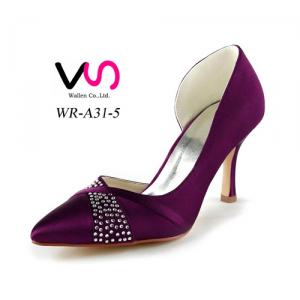 Strong heel nice purple color wedding shoes for bride