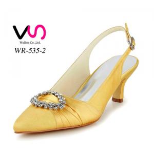 4cm wide board pointy shoe toe yellow color for after wedding party bridemate shoes